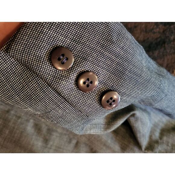 Vintage Christian Dior Blazer Women's 8 Grey Double Breasted Two Button Wool - Picture 7 of 7